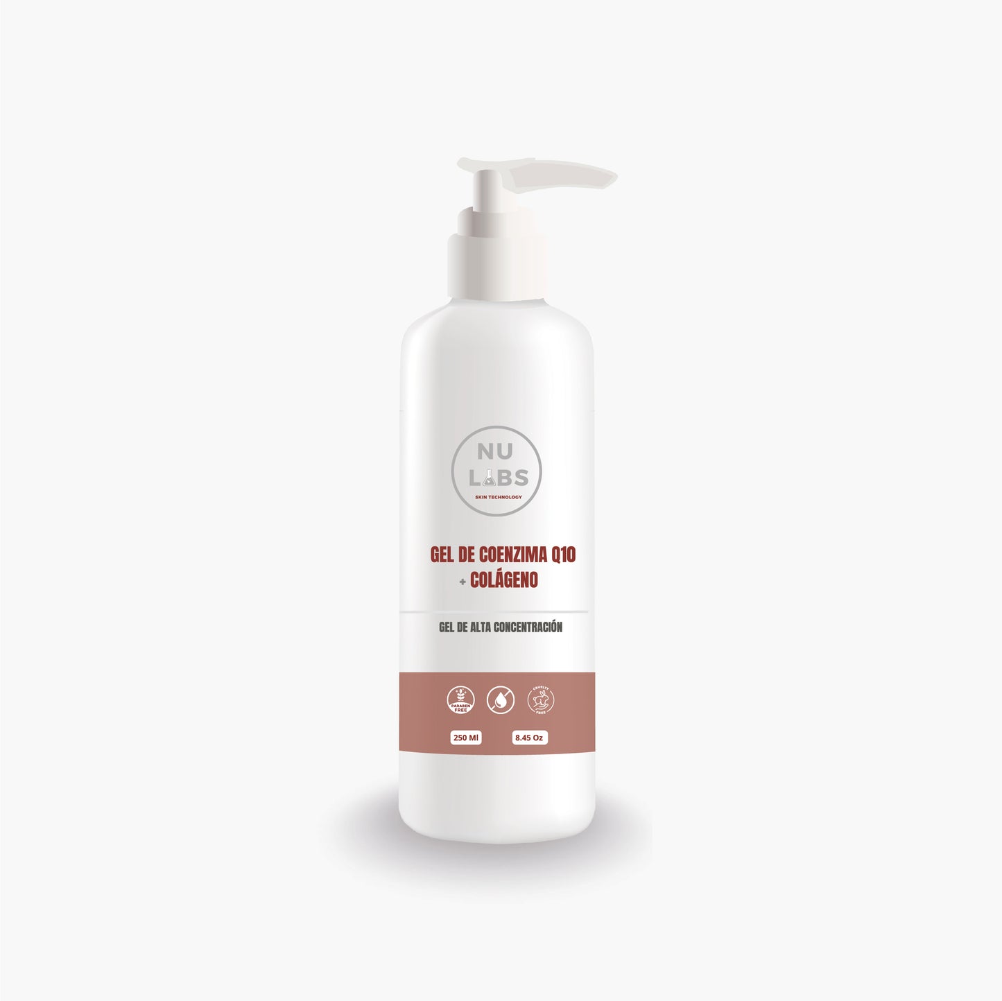 Gel Conductor Facial y Corporal Anti Edad Nu Labs para Aparatología, Rejuvenecimiento con Activos, Estimula Colágeno, Mejora Firmeza, Hidratación Profunda, Suaviza Líneas de Expresión, 250ml