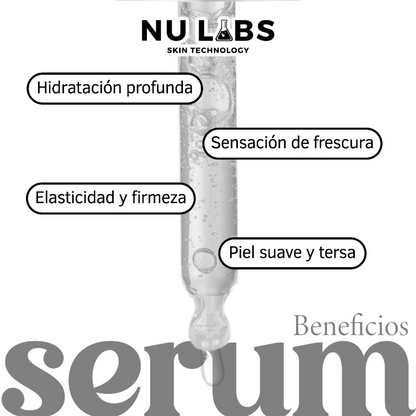 Nu Labs Serum Facial Ácido Hialurónico 30ml – Hidratante Profundo + Factor Humectante + Efecto Glow + Mejora Elasticidad + Piel Suave y Radiante – Todo Tipo de Piel