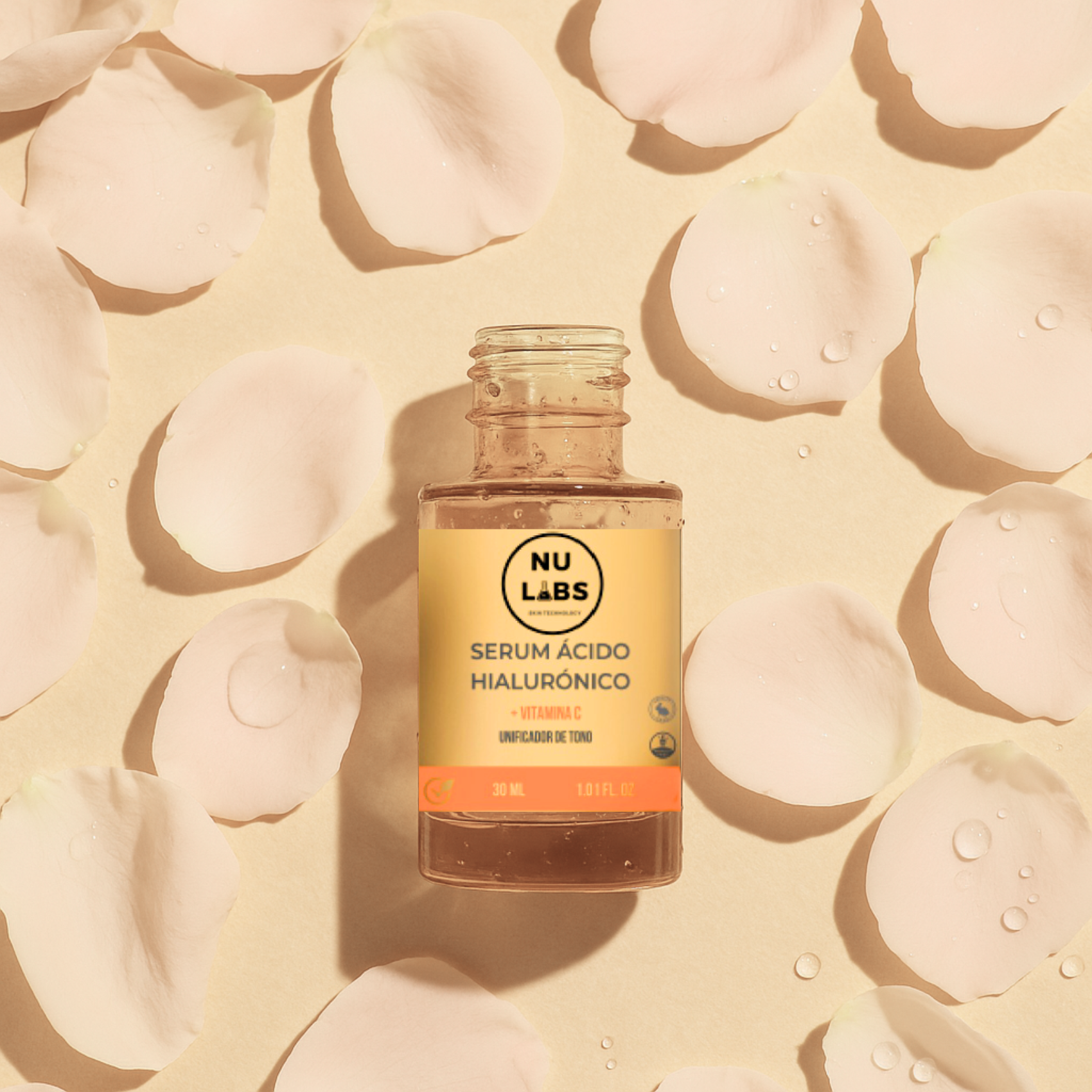 Sérum Facial con Ácido Hialurónico y Vitamina C, Unificador de Tono