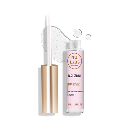 Sérum para Crecimiento de Pestañas Largas y Fuertes - Nutrición con Arginina y Biotina, amplificador de pestañas, Cruelty-Free, 6ml - Nu Labs Skin Technology