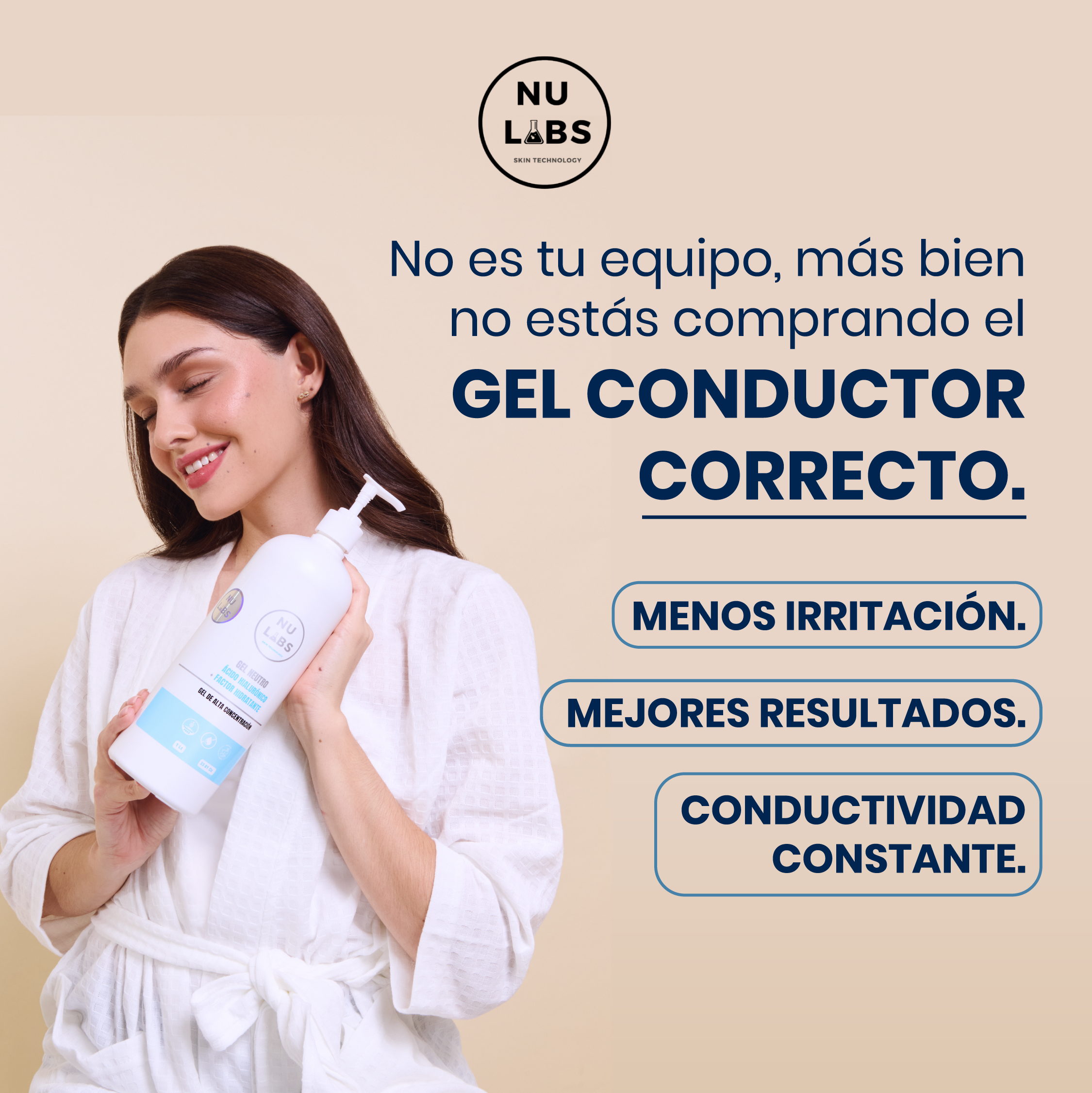 Gel conductor con colágeno para aparatología corporal y facial