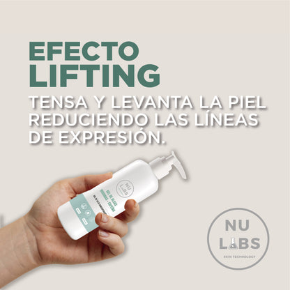 Gel Conductor Reafirmante Nu Labs 250ml para Aparatología, Efecto Lifting, Mejora Elasticidad y Tonifica, Reduce Flacidez y Arrugas, Activos Anti Edad