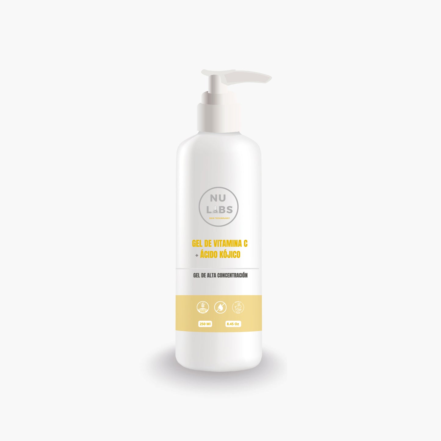 Gel Conductor Unificador de Tono Facial y Corporal para Aparatología, Reduce Manchas e Hiperpigmentación, Ilumina y Suaviza la Piel, Promueve Renovación Celular, 250ml Nu Labs
