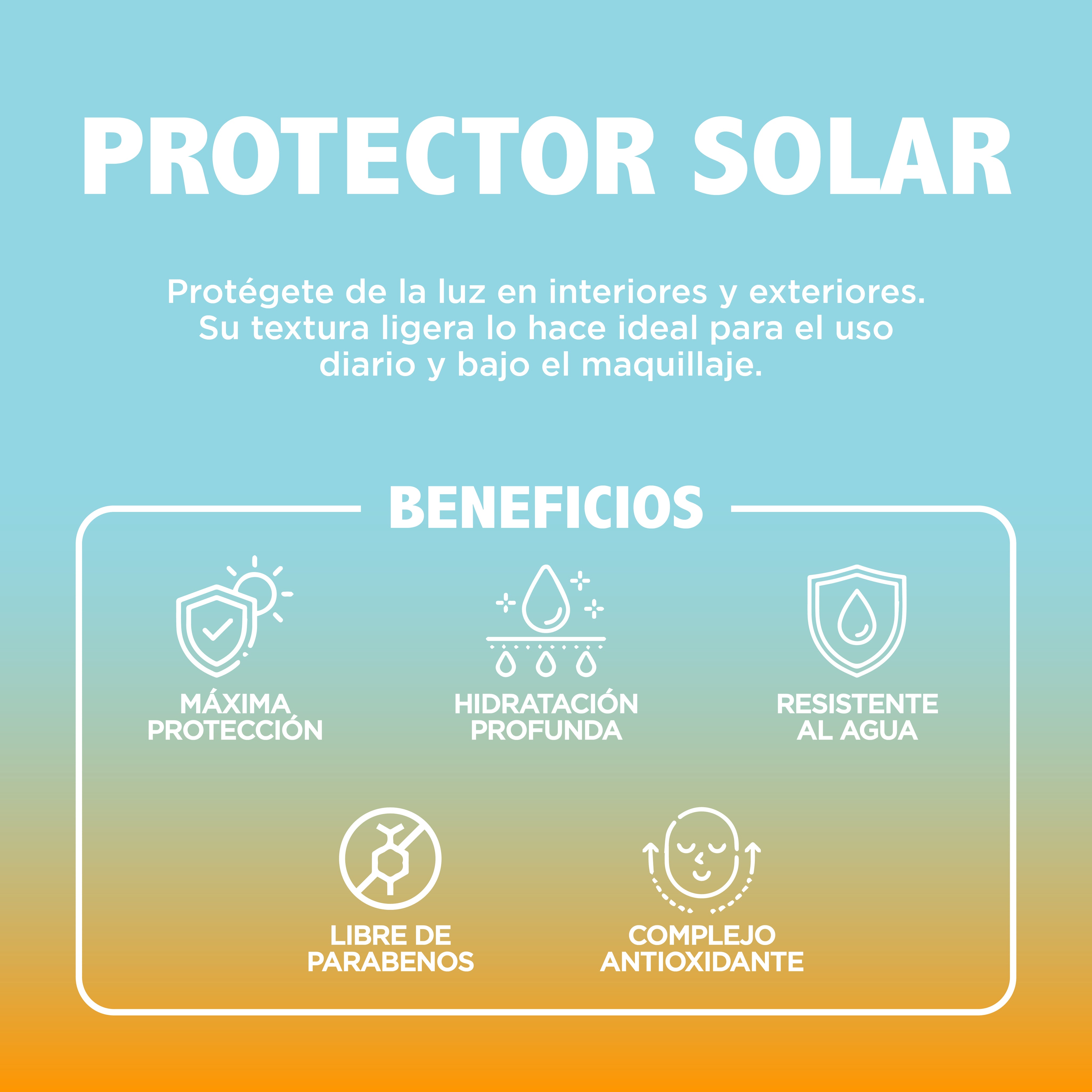 Protector Solar Facial FPS 50+ Textura Ligera y No Grasosa